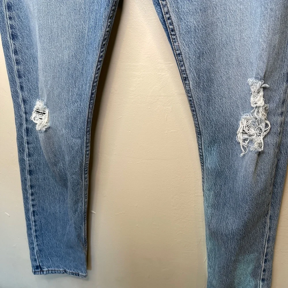 Levi’s 512 Perfect Medium Wash Factory Distressed High Rise Slim Tapered Jeans